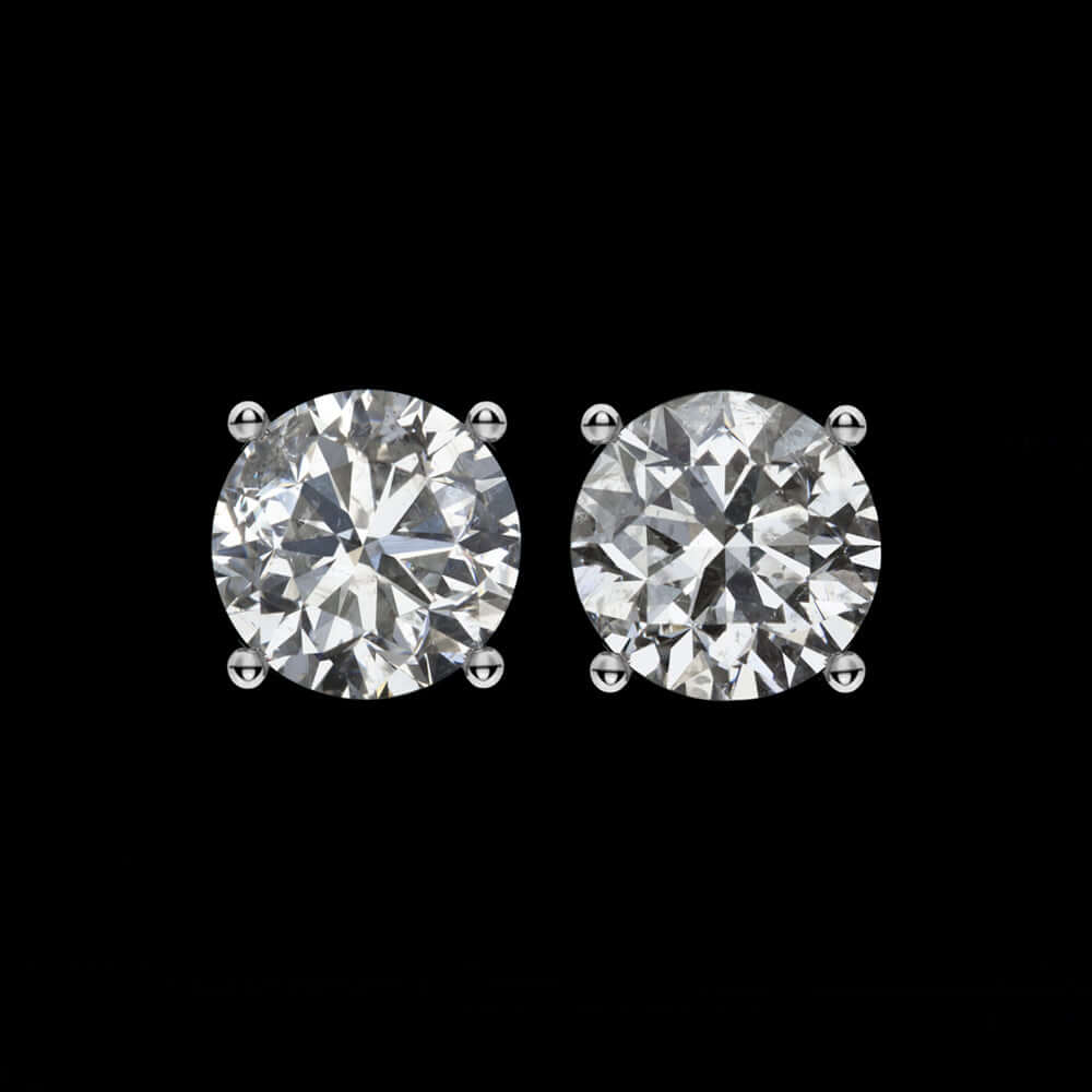 3/4ct VERY GOOD CUT NATURAL DIAMOND STUD EARRINGS ROUND BRILLIANT MATCHING PAIR Ivy & Rose