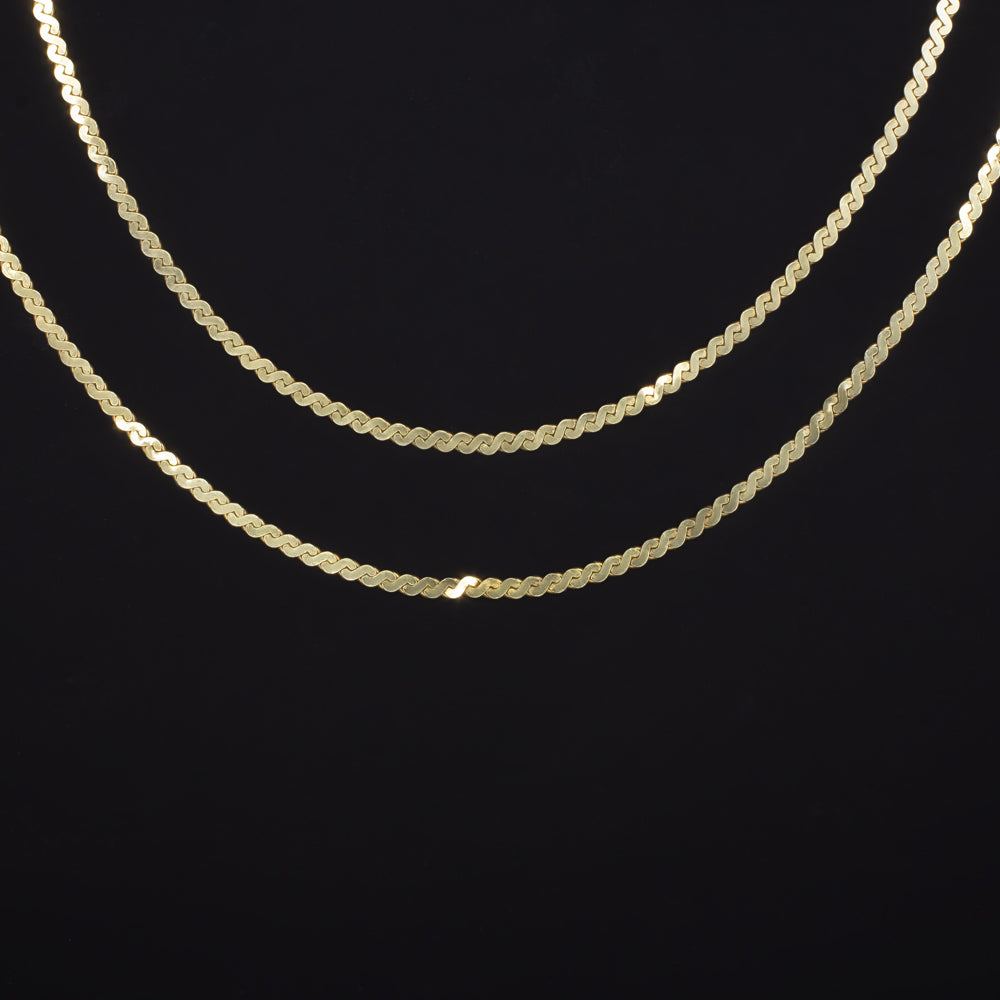 SOLID 14K YELLOW GOLD 30 INCH CHAIN 1.3m FIGURE EIGHT S LINK MEN LADIES NECKLACE