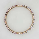 14K RHODOLITE GARNET TANZANITE ETERNITY RING STACKING WEDDING BAND PURPLE BLUE