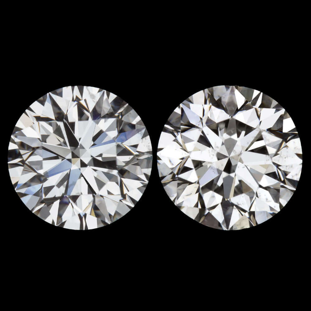 4 CARAT GIA CERTIFIED I SI2 DIAMOND STUD EARRINGS EXCELLENT CUT ROUND PAIR 4ct