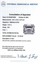 0.97ct CERTIFIED I VS1 EMERALD SHAPE CUT DIAMOND LOOSE STEP CUT NATURAL 1 CARAT