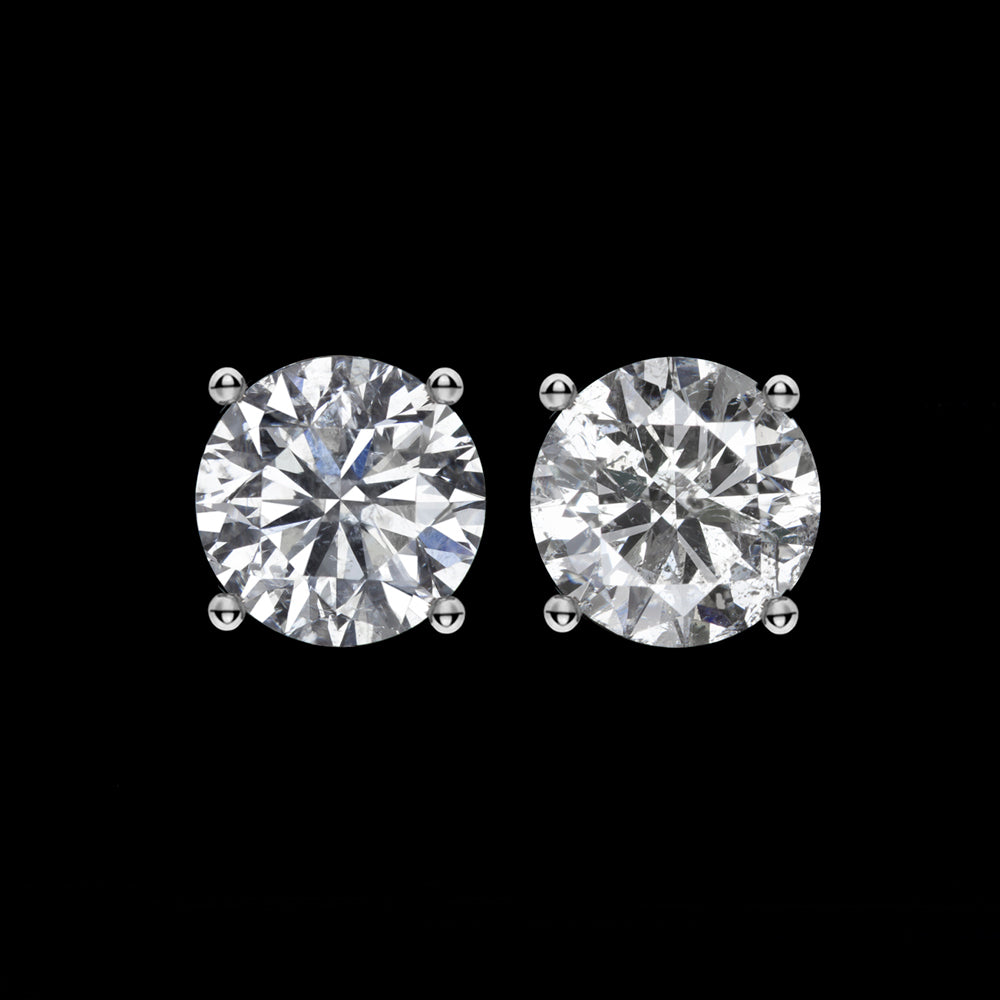 VG CUT 0.88ct E-F CLEAN NATURAL DIAMOND STUD EARRINGS ROUND 3/4ct 1 CARAT PAIR Ivy & Rose