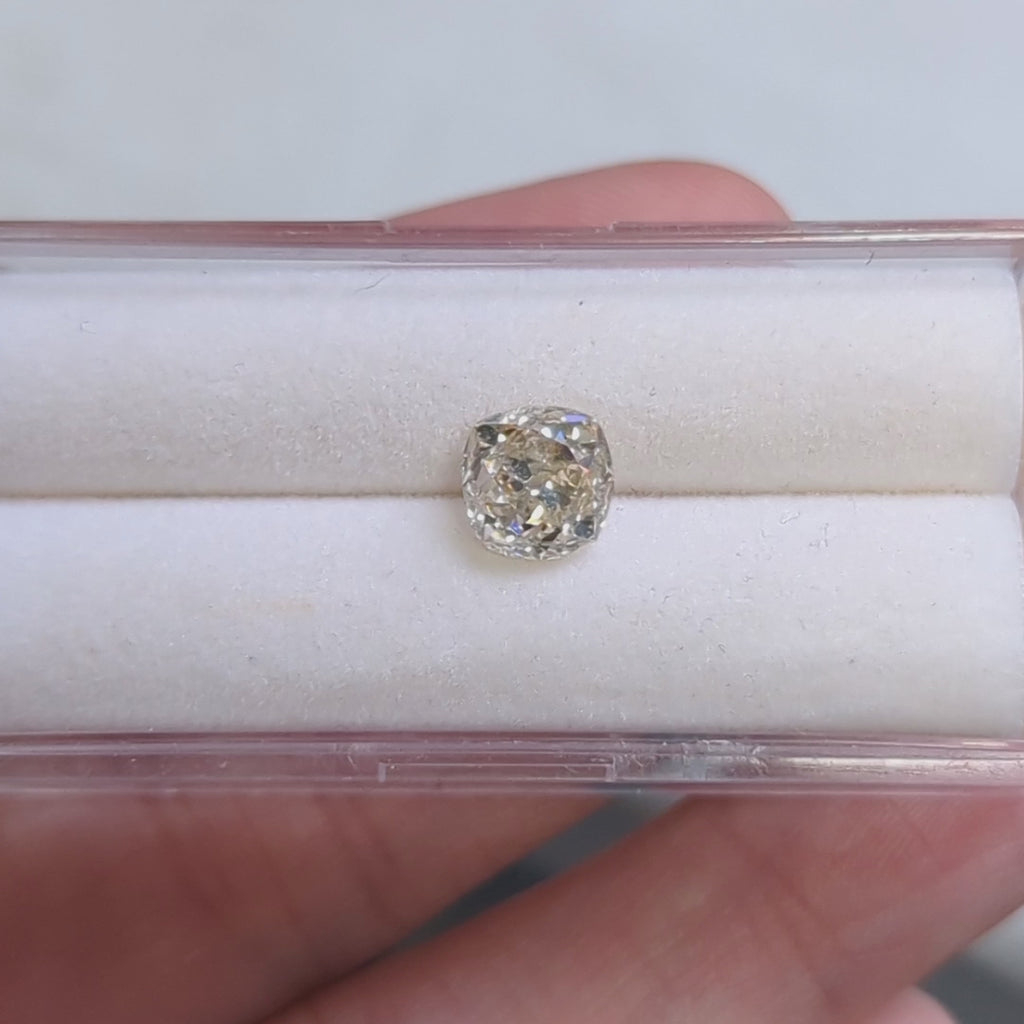 1.63ct K SI1 ANTIQUE OLD MINE CUT DIAMOND LOOSE NATURAL ESTATE CUSHION BRILLIANT