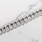 VINTAGE H WINSTON 7 CARAT DIAMOND TENNIS BRACELET 18k E-F VVS-VS DOUBLE ROW