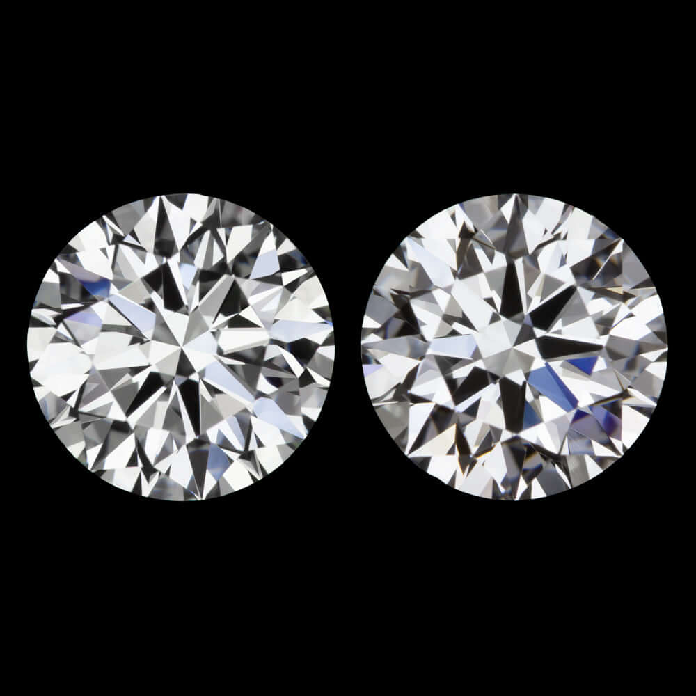 2.10c LAB CREATED DIAMOND STUD EARRINGS CERTIFIED F VS1 EXCELLENT ROUND 2ct PAIR
