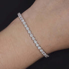 4.84ct LAB CREATED DIAMOND TENNIS BRACELET 14k WHITE GOLD CLASSIC ROUND CUT 5ct