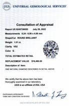 1ct CERTIFIED G VS2 DIAMOND ENGAGEMENT RING VINTAGE STYLE SCALLOPED HALO ROUND