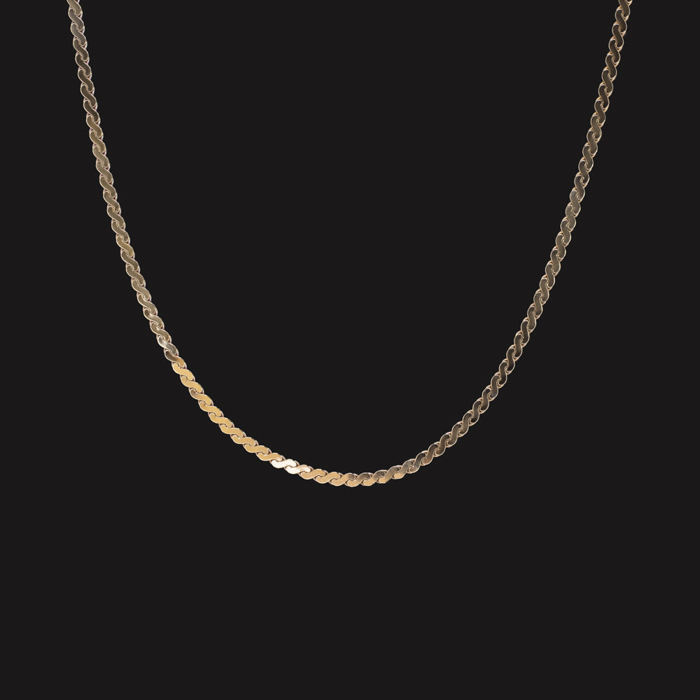 SOLID 14k YELLOW GOLD S LINK CHAIN NECKLACE 17 INCH LONG