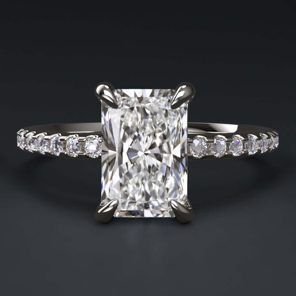 1.5 CARAT LAB GROWN DIAMOND ENGAGEMENT RING CERTIFIED F VS RADIANT THIN BAND
