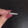 1/2ct NATURAL DIAMOND WEDDING BAND 18k WHITE GOLD 7 STONE CLASSIC STACKING RING
