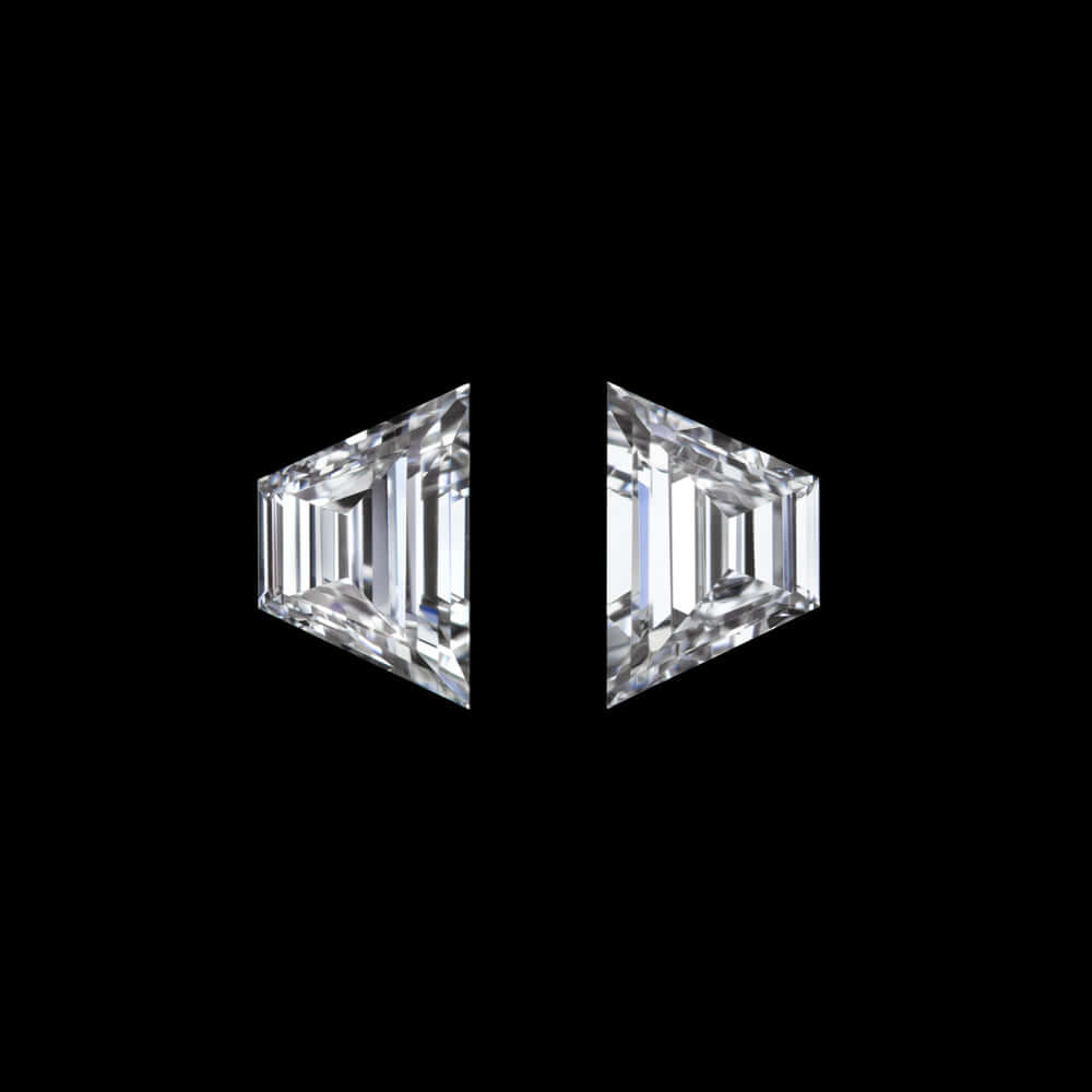 0.25ct D-E SI1 TRAPEZOID CUT DIAMOND MATCHING PAIR LOOSE NATURAL ACCENT STONES