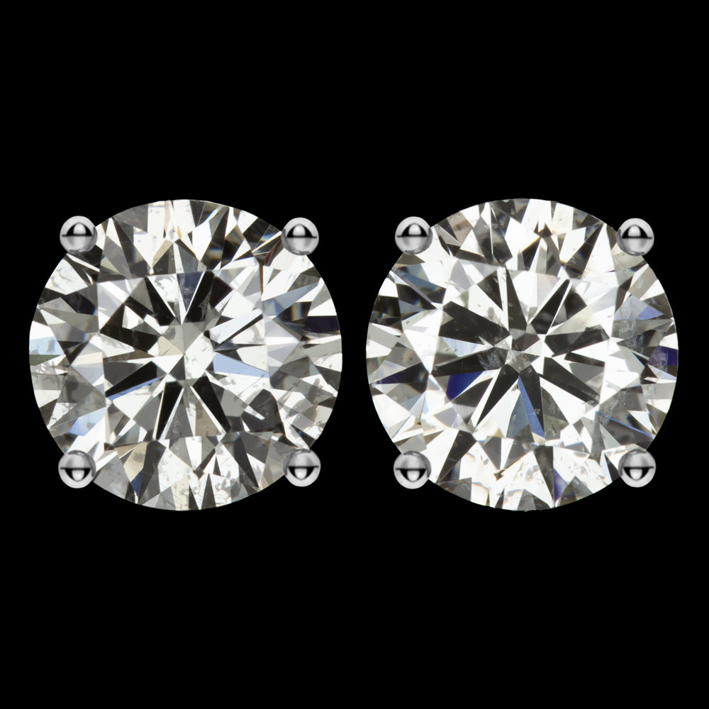 2 carat diamond earrings deals round cut