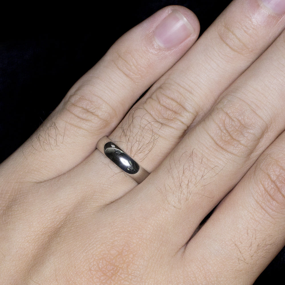 SOLID PLATINUM MENS WEDDING RING CLASSIC 5mm BAND DOMED COMFORT