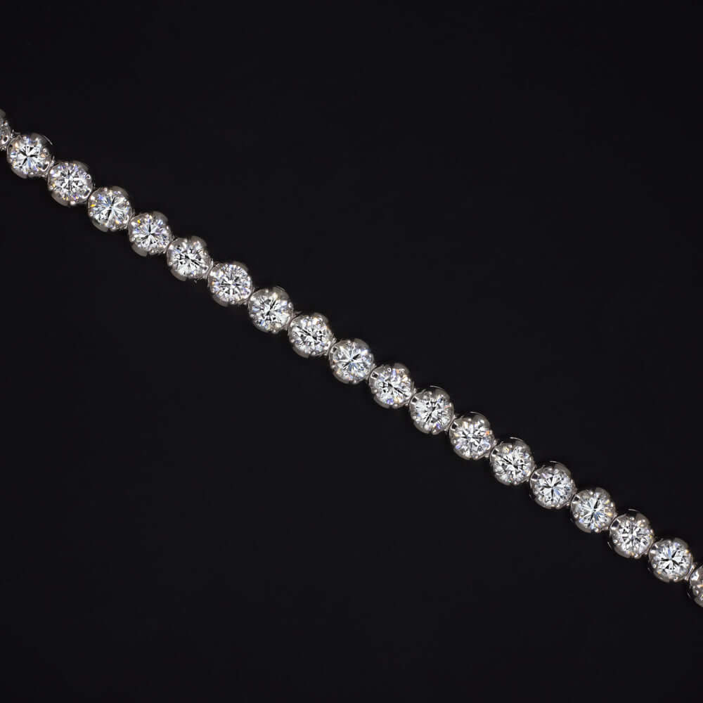 4.84ct LAB CREATED DIAMOND TENNIS BRACELET 14k WHITE GOLD CLASSIC ROUND CUT 5ct