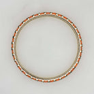 14K ROSE GOLD CARNELIAN STACKING RING ETERNITY WEDDING BAND ORANGE RED THIN PAVE