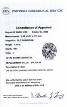 1.18ct CERTIFIED J VS1 OLD EUROPEAN CUT DIAMOND VINTAGE LOOSE NATURAL ENGAGEMENT