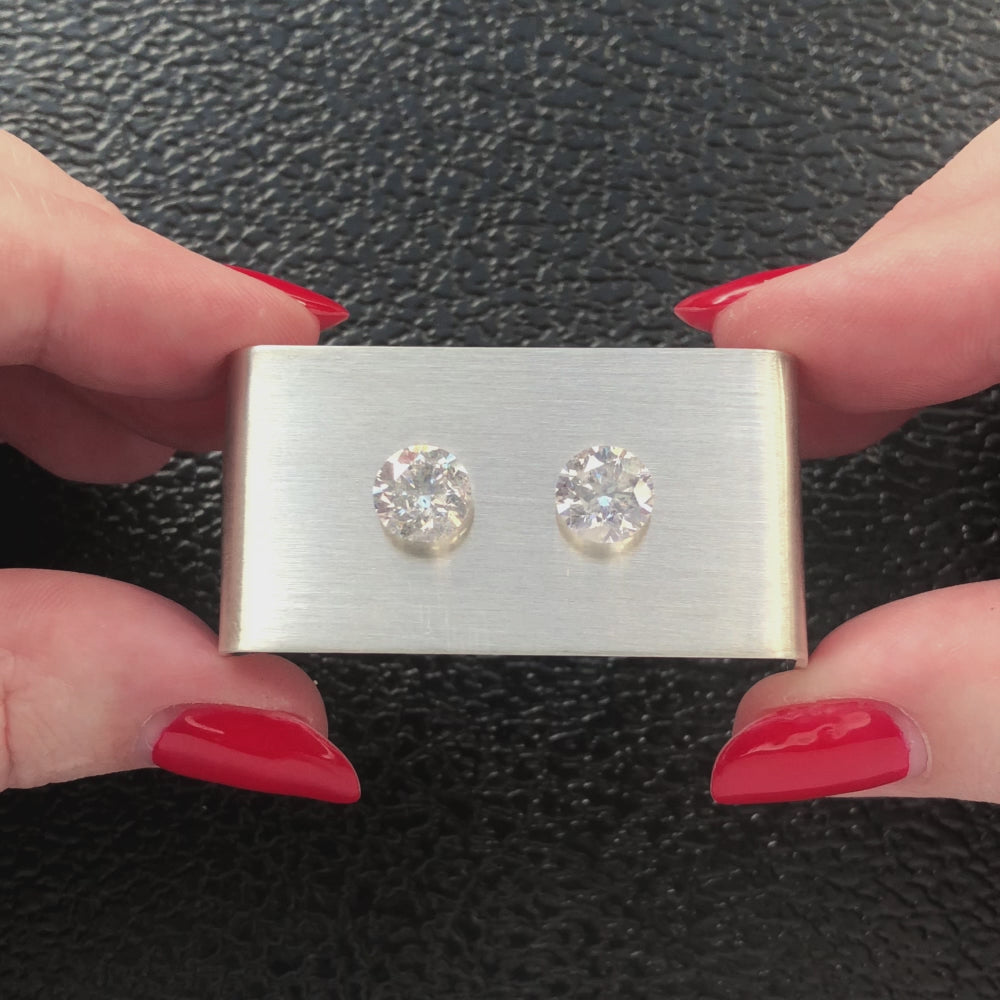 4.01ct VERY GOOD CUT DIAMOND STUD EARRINGS ROUND BRILLIANT MATCHING PAIR 4 CARAT