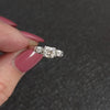 1/2 CARAT OLD EUROPEAN CUT DIAMOND PLATINUM ENGAGEMENT RING VINTAGE 3 STONE