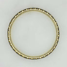 14K YELLOW GOLD SMOKY QUARTZ ETERNITY RING WEDDING BAND STACKING PAVE CHOCOLATE