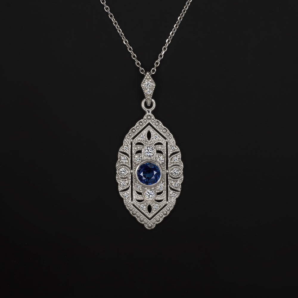 Vintage Sapphire and Diamond Necklace, White gold - McCalls Jewellers  (en-GB)