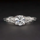 3/4 CARAT LAB CREATED DIAMOND ENGAGEMENT RING ENGRAVED SOLITAIRE IDEAL ROUND CUT