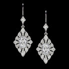 1.74c LAB CREATED DIAMOND EARRINGS VINTAGE STYLE DANGLE DROP ART DECO STYLE HALO