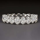 3.80ct OVAL SHAPE LAB CREATED DIAMOND WEDDING BAND ETERNITY RING STACKING 3.5ct