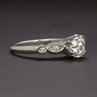 1.30ct CERTIFIED E SI2 DIAMOND ENGAGEMENT RING OLD EUROPEAN CUT VINTAGE PLATINUM