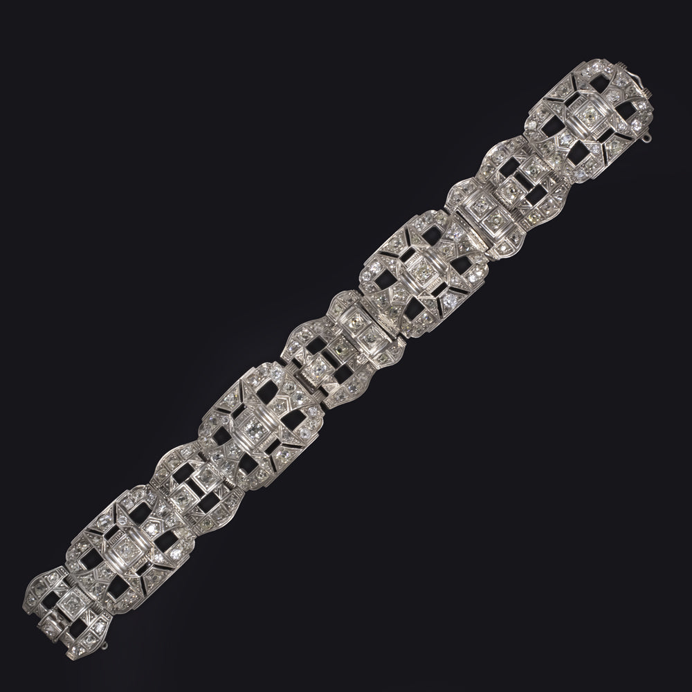 RARE ANTIQUE 10.8ct OLD MINE PERUZZI CUT DIAMOND BRACELET VICTORIAN NATURAL