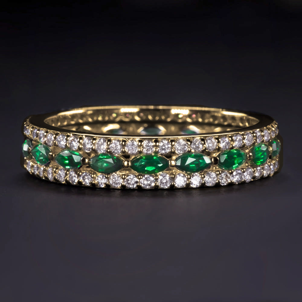 Antique Art Deco Platinum Old European Marquise Diamond Eternity Ring -  Ruby Lane