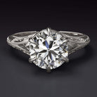 1.73ct GIA CERTIFIED H SI2 DIAMOND ENGAGEMENT RING VINTAGE STYLE SOLITAIRE ROUND