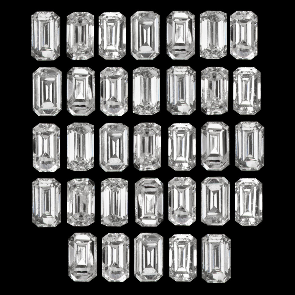 EMERALD CUT DIAMOND 33 STONE LAYOUT PARCEL MATCHING LOOSE