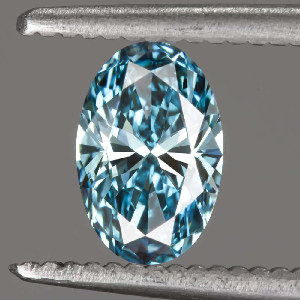 1 CARAT CERTIFIED VIVID BLUE VS1 LAB CREATED DIAMOND LOOSE OVAL SHAPE CUT 1ct