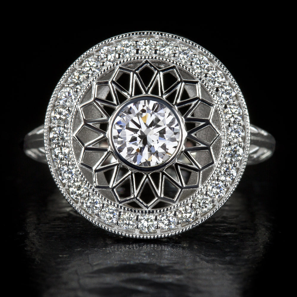 READY TO SHIP: Florentina ring in 14K white gold, lab grown