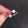 1.32ct DIAMOND TOI ET MOI RING DOUBLE ROUND CUT BYPASS 14k WHITE GOLD ENGAGEMENT