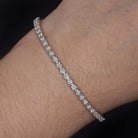 1.84ct LAB CREATED DIAMOND TENNIS BRACELET 14k WHITE GOLD CLASSIC ROUND CUT 2ct