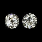 0.75ct OLD MINE CUT DIAMOND STUD EARRINGS PAIR ANTIQUE CUSHION ACCENT STONES
