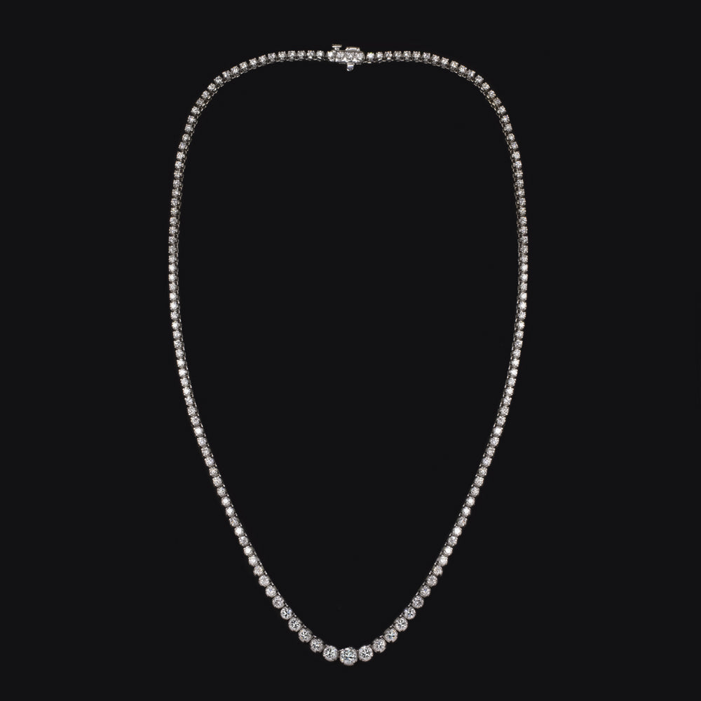 Lab-Grown Diamond Riviera Necklace, 9.60cts | Metals in Time