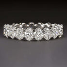 3.80ct OVAL SHAPE LAB CREATED DIAMOND WEDDING BAND ETERNITY RING STACKING 3.5ct