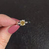 1.23ct GIA CERTIFIED YELLOW DIAMOND ENGAGEMENT RING 18k WHITE GOLD CUSHION CUT