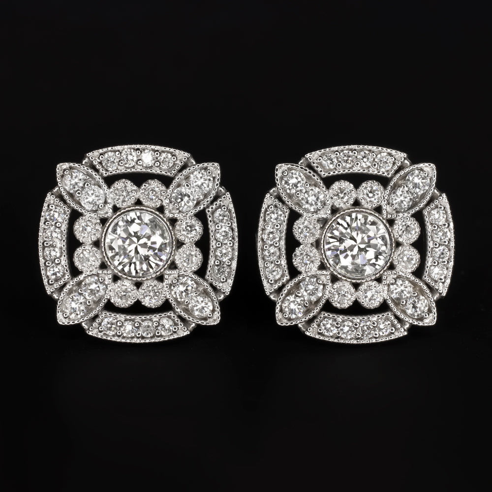 Vintage diamond earrings studs Outlet