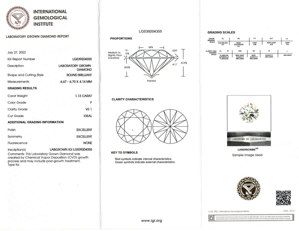 2.27 CARAT LAB CREATED DIAMOND STUD EARRINGS CERTIFIED E VS1 PAIR IDEAL ROUND