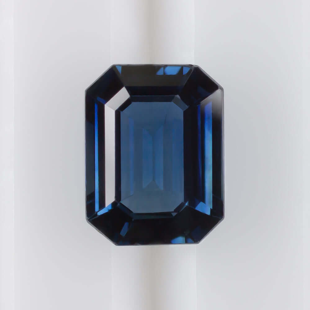 9mm x 7mm EMERALD CUT SAPPHIRE NAVY BLUE LOOSE NATURAL