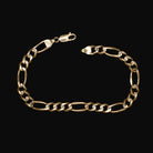 SOLID 10K YELLOW GOLD FIGARO CHAIN BRACELET ESTATE MENS LADIES CLASSIC SIMPLE