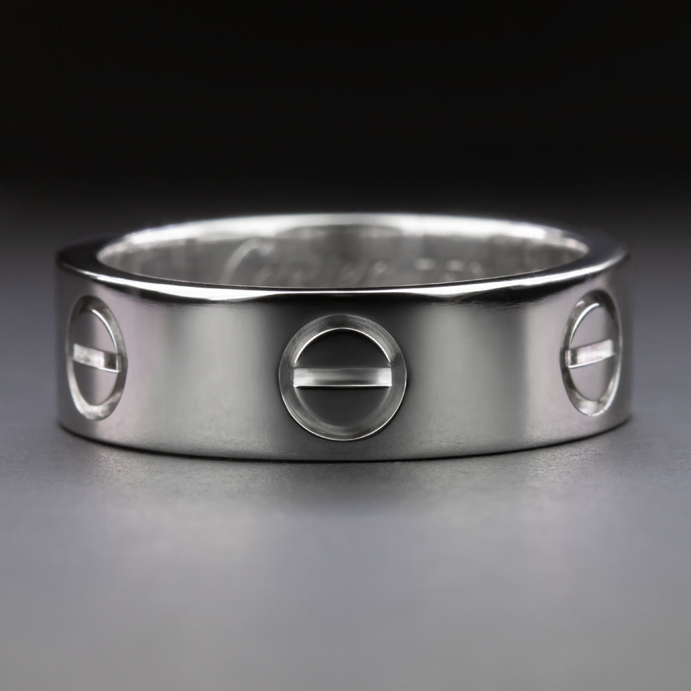AUTHENTIC CARTIER LOVE RING 18K WHITE GOLD WEDDING BAND