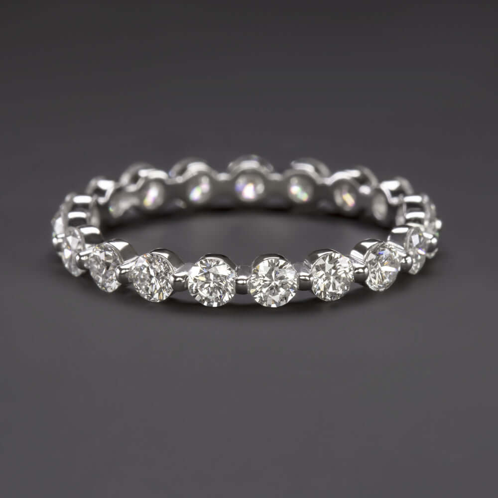 DIAMOND FULL ETERNITY RING NATURAL 14k WHITE GOLD SHARED
