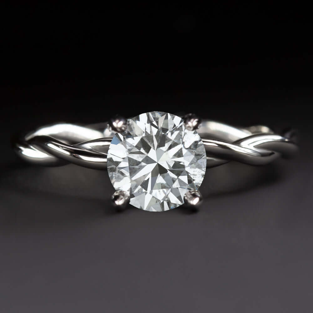 14K White Gold Ring Setting With Diamonds #JS1106W14