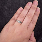3/4 CARAT LAB CREATED DIAMOND ENGAGEMENT RING ENGRAVED SOLITAIRE IDEAL ROUND CUT