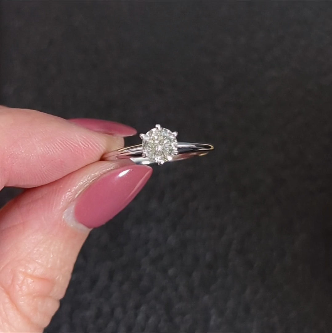 3/4 CARAT VERY GOOD CUT DIAMOND ENGAGEMENT RING ROUND BRILLIANT CUT SOLITAIRE