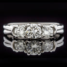 IDEAL CUT ROUND DIAMOND NATURAL 0.75ct G SI1 3 STONE ENGAGEMENT RING WHITE GOLD